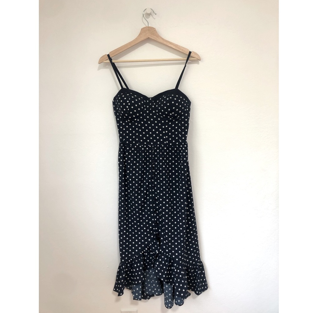 Chance & Destiny Navy Blue Polka Dot Dress